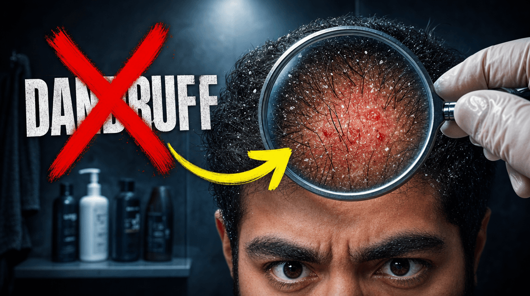 YouTube thumbnail about dandruff and scalp health